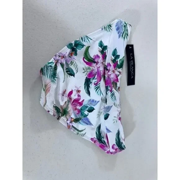 NWT!! "LA BLANCA" Mystic Palms,Shirred Band ,Hipster Bottoms SZ 6,Tropical,Ocean - Picture 8 of 8